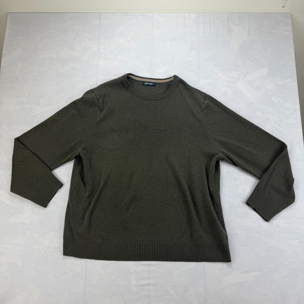 Vintage Cherokee Knitted Sweater Men's Green Outdoor Preppy Pullover Large